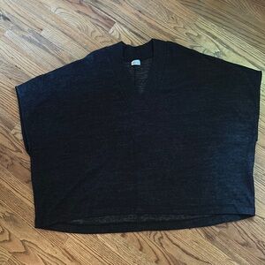 Goldspark v neck poncho in dark charcoal